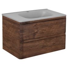 Vincea Тумба подвесная Vico 80 см, темное дерево с серой матовой раковиной VMC-2V800RW;VCB-2VP800G