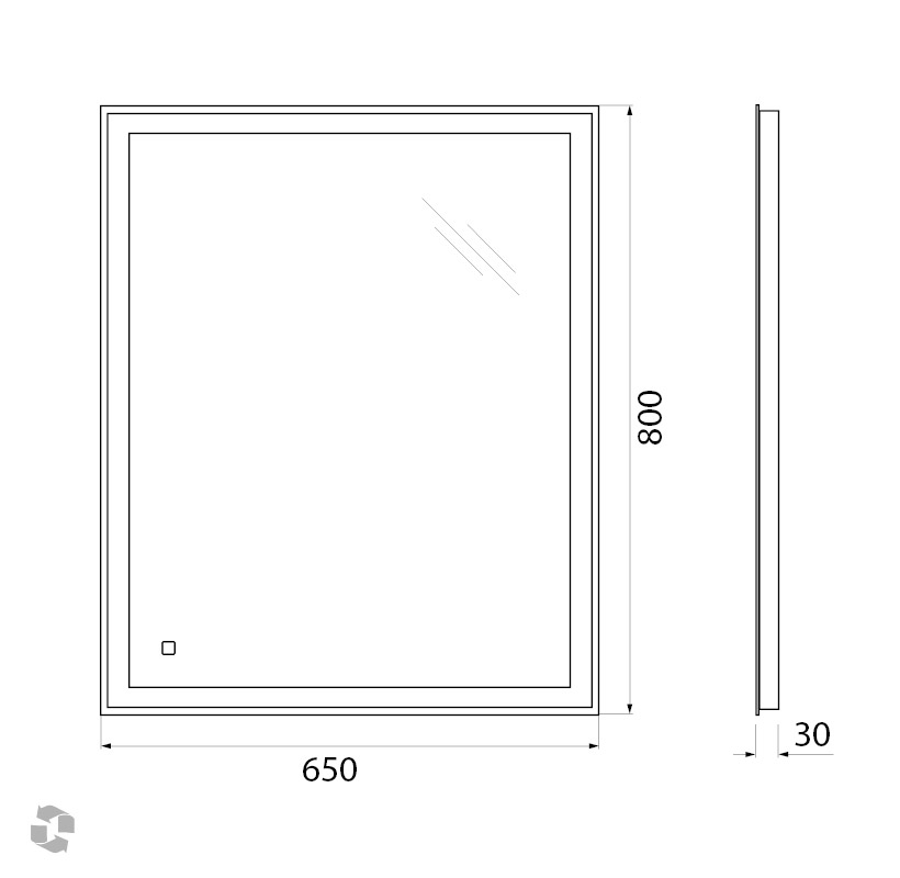 Приобрести belbagno зеркало 650х800 см spc-grt-650-800-led-tch