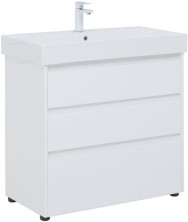 Aquanet Тумба с раковиной Nova Lite 85 см, белая глянец (3 ящика)