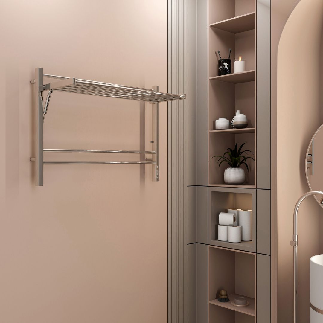 Приобрести terminus полотенцесушитель горизонт п8 80х60 см, с полкой, электрический, хром