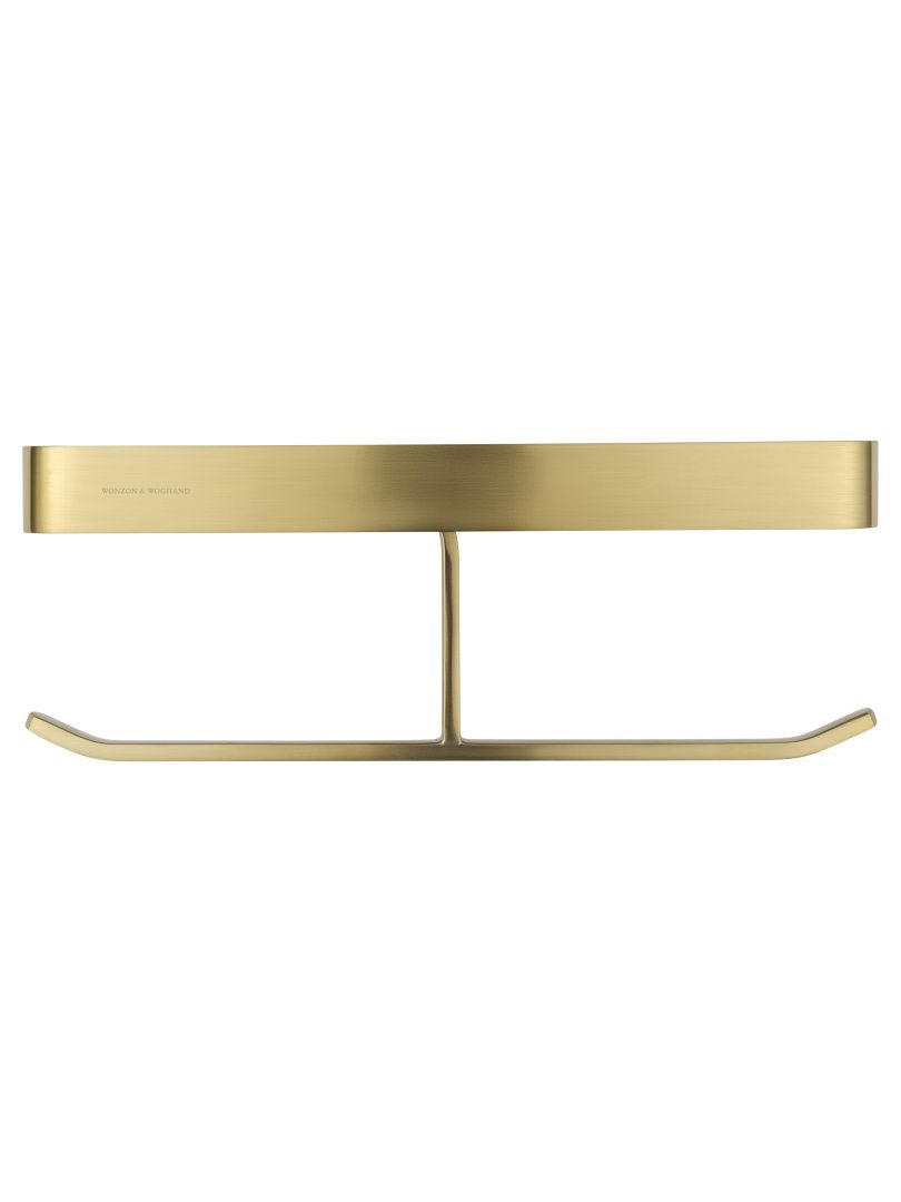 Приобрести двойной держатель для туалетной бумаги с полкой wonzon & woghand lotte, брашированное золото (ww-8356a-bg)