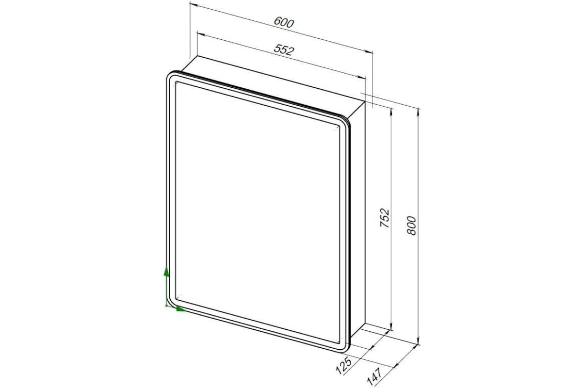 Приобрести aquanet зеркальный шкаф оптима 60 см, с led подсветкой