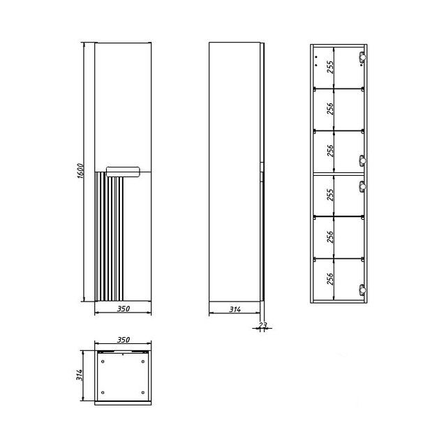 Приобрести caprigo пенал termin-albero meta 35 см, альберо, шпон