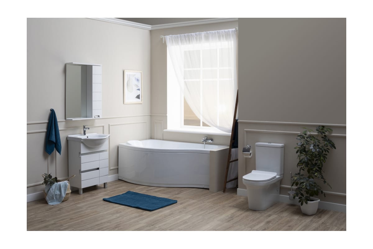 Приобрести aquanet акриловая ванна palma 170x90 см, белая, левая