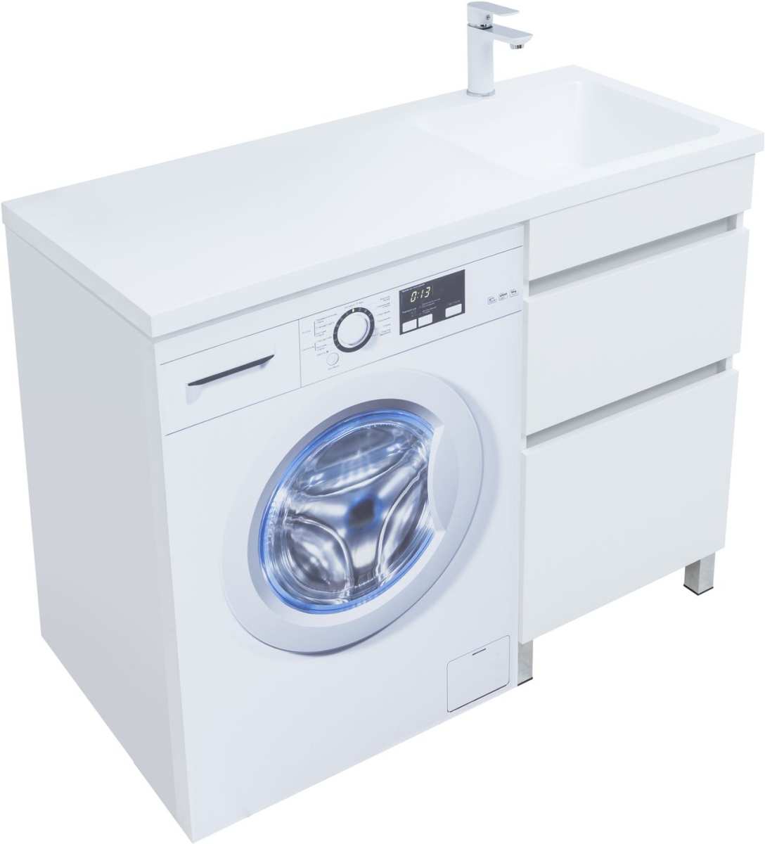 Приобрести aquanet тумба с раковиной вега 48 см, белая глянец