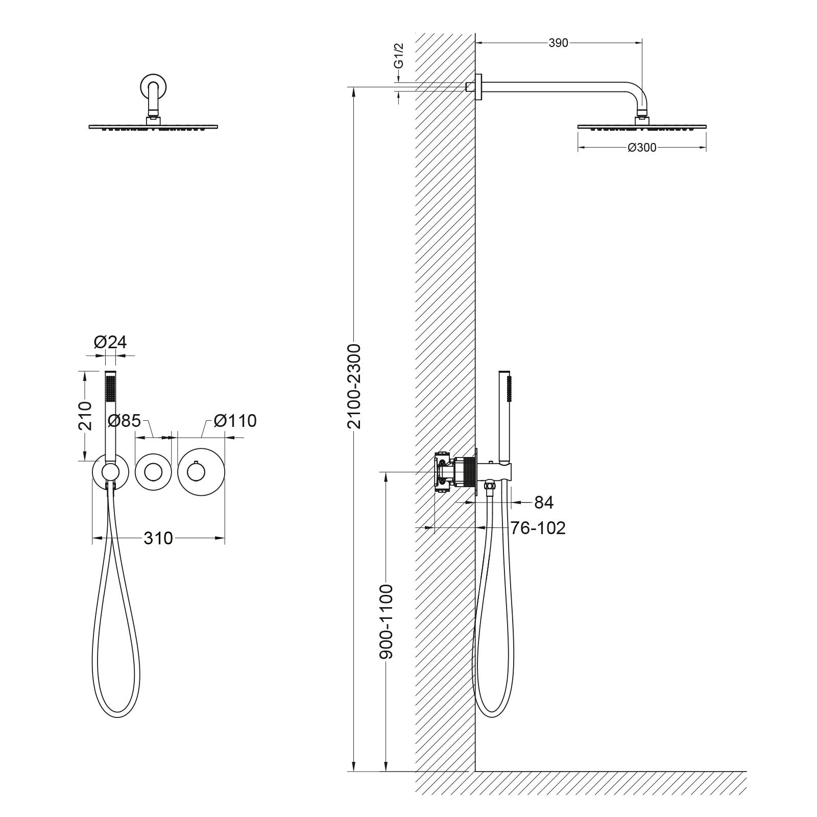 Приобрести душевая система встроенная с термостатом timo saona sx-2359/03sm черный