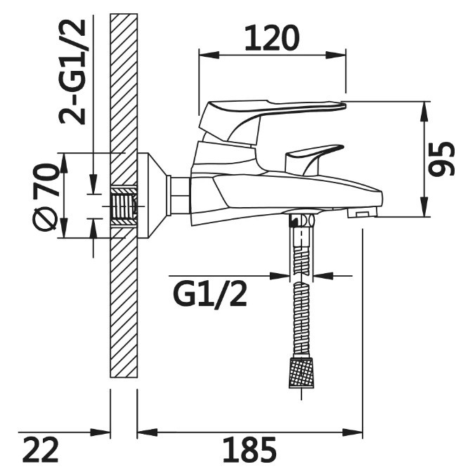Приобрести смеситель для ванны vieir radiante с ручным душем, хром v164031