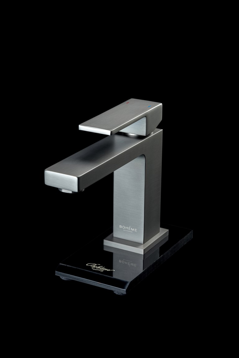 Приобрести boheme cмеситель для раковины qubic matt gun metal 471-gm