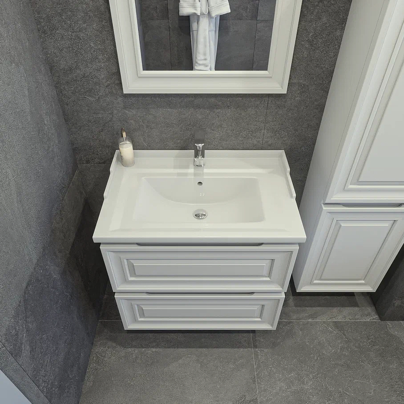 Приобрести caprigo тумба с раковиной подвесная ponza 70 см, белая 13520-в231