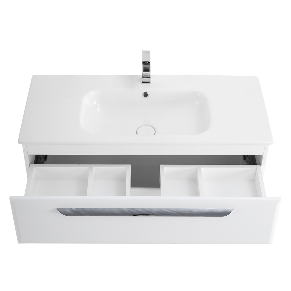 Приобрести cezares тумба подвесная с раковиной eco-cer 80 см bianco lucido, белый глянец eco-cer-800-2c-so-bl