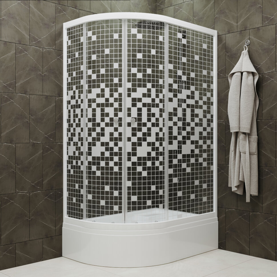 Приобрести тритон душевое ограждение коралл b 120х80 см, белый/узор r щ0000038529