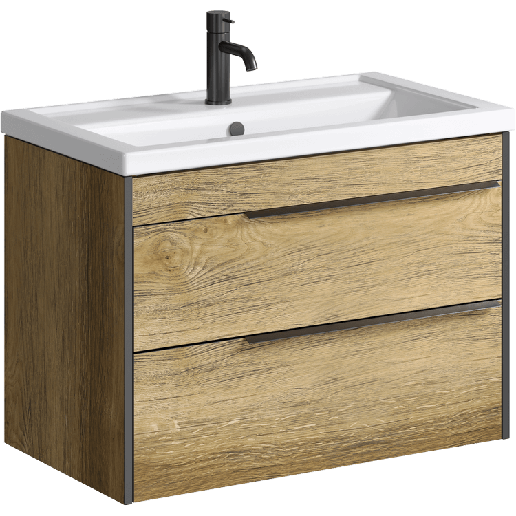 Приобрести тумба подвесная с раковиной aqwella fargo 80 см, дуб балтийский frg0108db