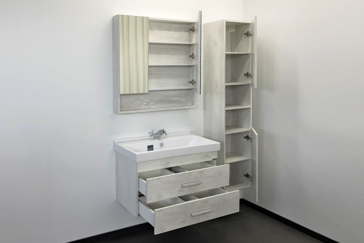 Приобрести сomforty тумба с раковиной "никосия-80п" дуб белый