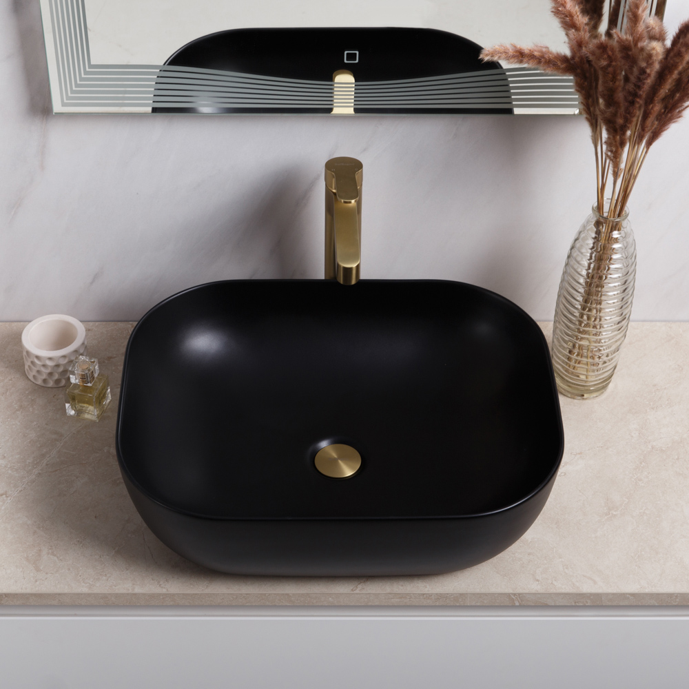 Приобрести belbagno накладная раковина 50х40 см. черная матовая bb1302-h301