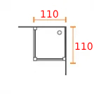 Душевое ограждение 110х110 см, квадратное