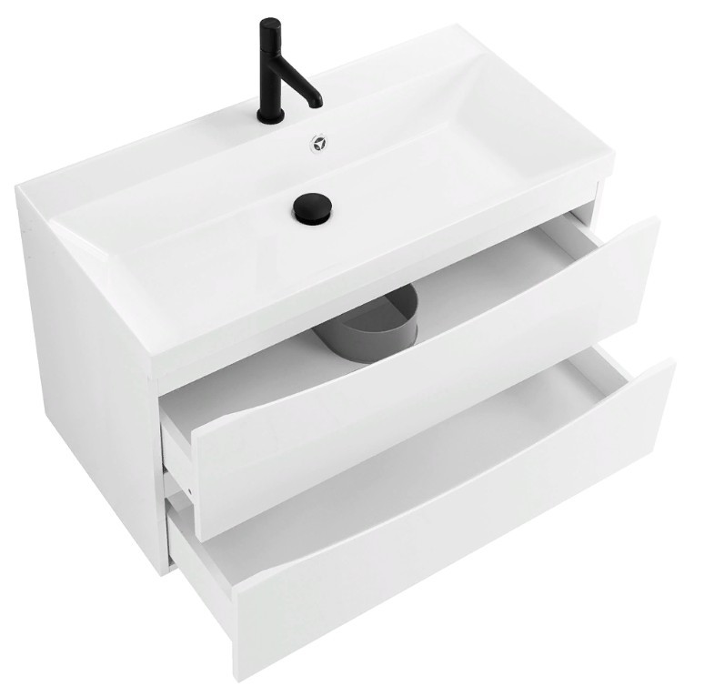 Приобрести тумба подвесная с раковиной belbagno marino-800-2c-so-bl-p 80 см, bianco lucido