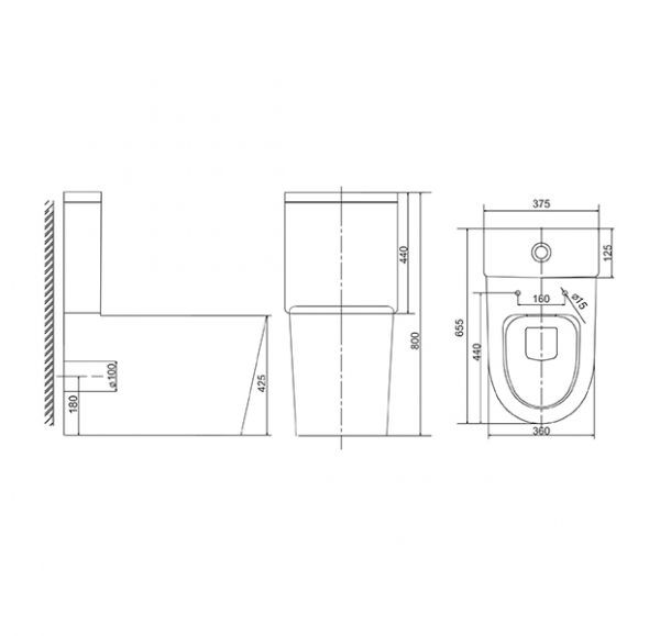 Приобрести унитаз-компакт sole torr безободковый
