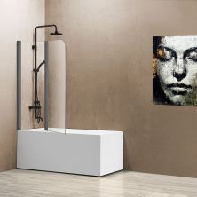 Vincea Шторка на ванну 114 см, прозрачное, оружейная сталь VSB-12114CLGM