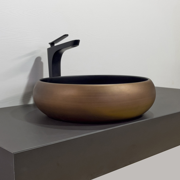 Приобрести comforty раковина 78650 41х41 см, медная-черная матовая