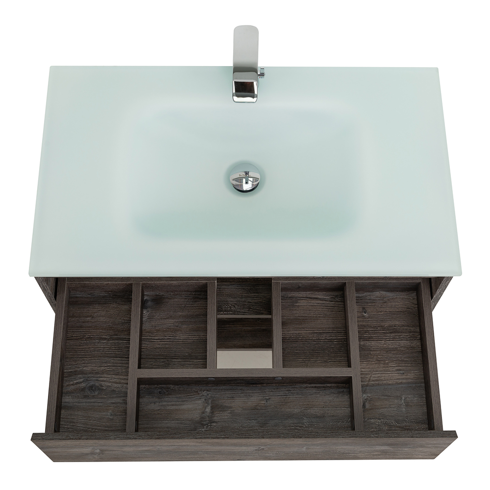 Приобрести belbagno тумба c раковиной kraft 80 см, с одним ящиком и полкой, подвесная pino pasadena, стеклянная раковина