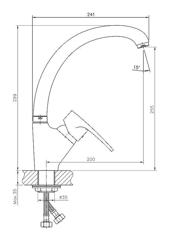 Приобрести haiba смеситель для кухни 299 мм, хром hb-4165-2