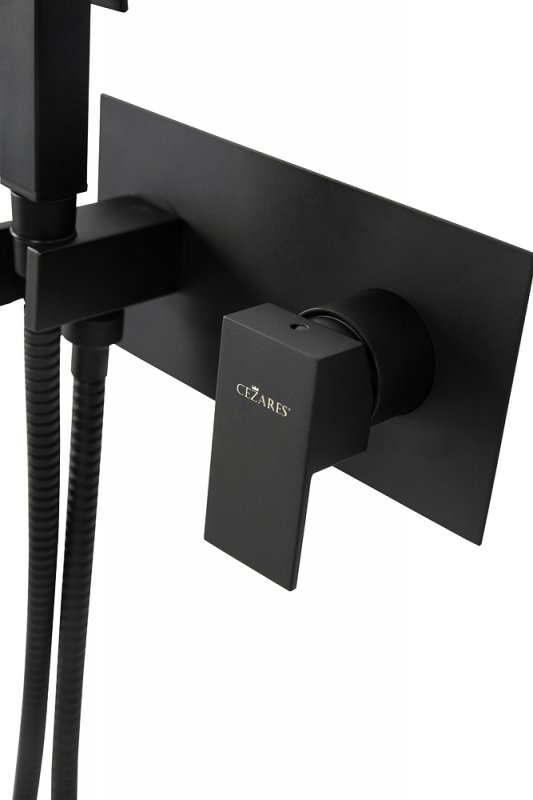 Приобрести cezares смеситель с гигиеническим душем unika, черный матовый unika-dif-nop