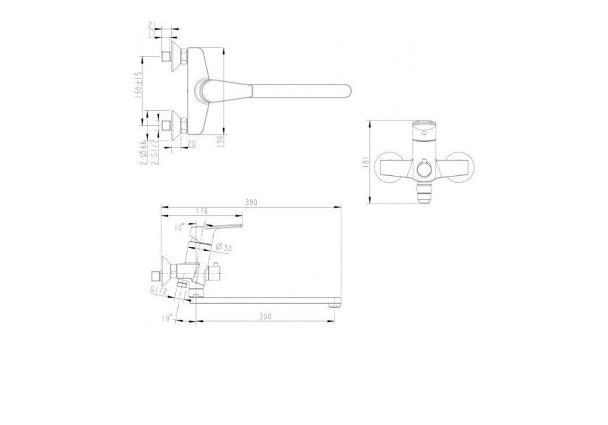 Приобрести смеситель для ванны bravat line f65299c-lb-rus