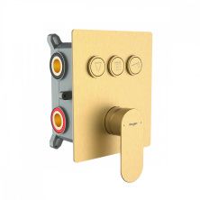 Raglo Встраиваемый смеситель для душа, кнопочное управление, золото матовое R50.273.03