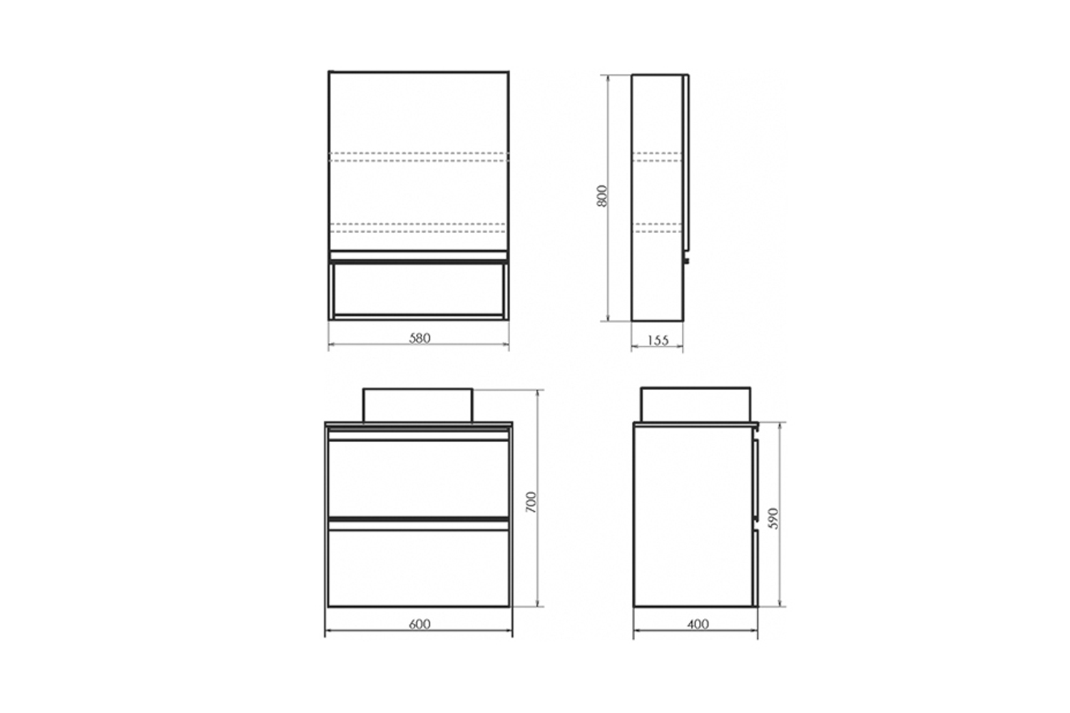 Приобрести сomforty зеркало-шкаф "эдинбург-60" бетон светлый