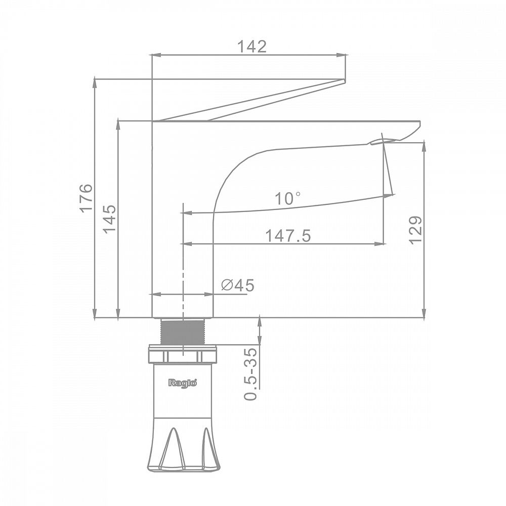 Приобрести raglo смеситель для раковины, медь r07.10.33
