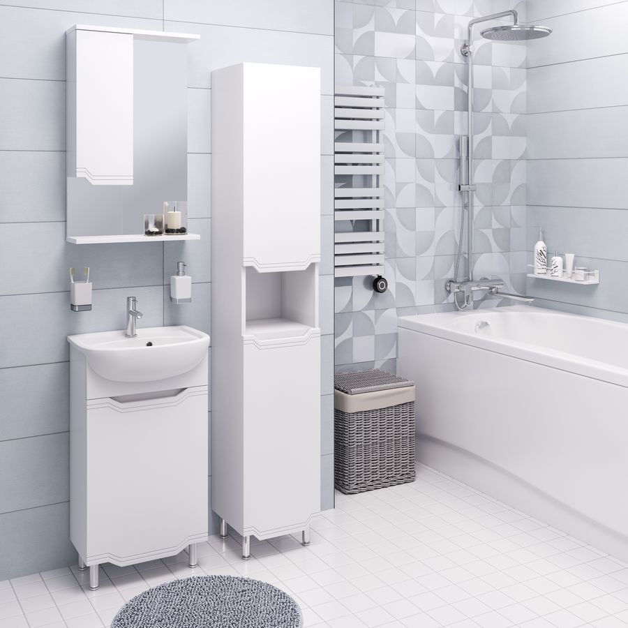 Приобрести aqua de marco зеркало-шкаф viktoria 45 см, белый, левый 1045cvic