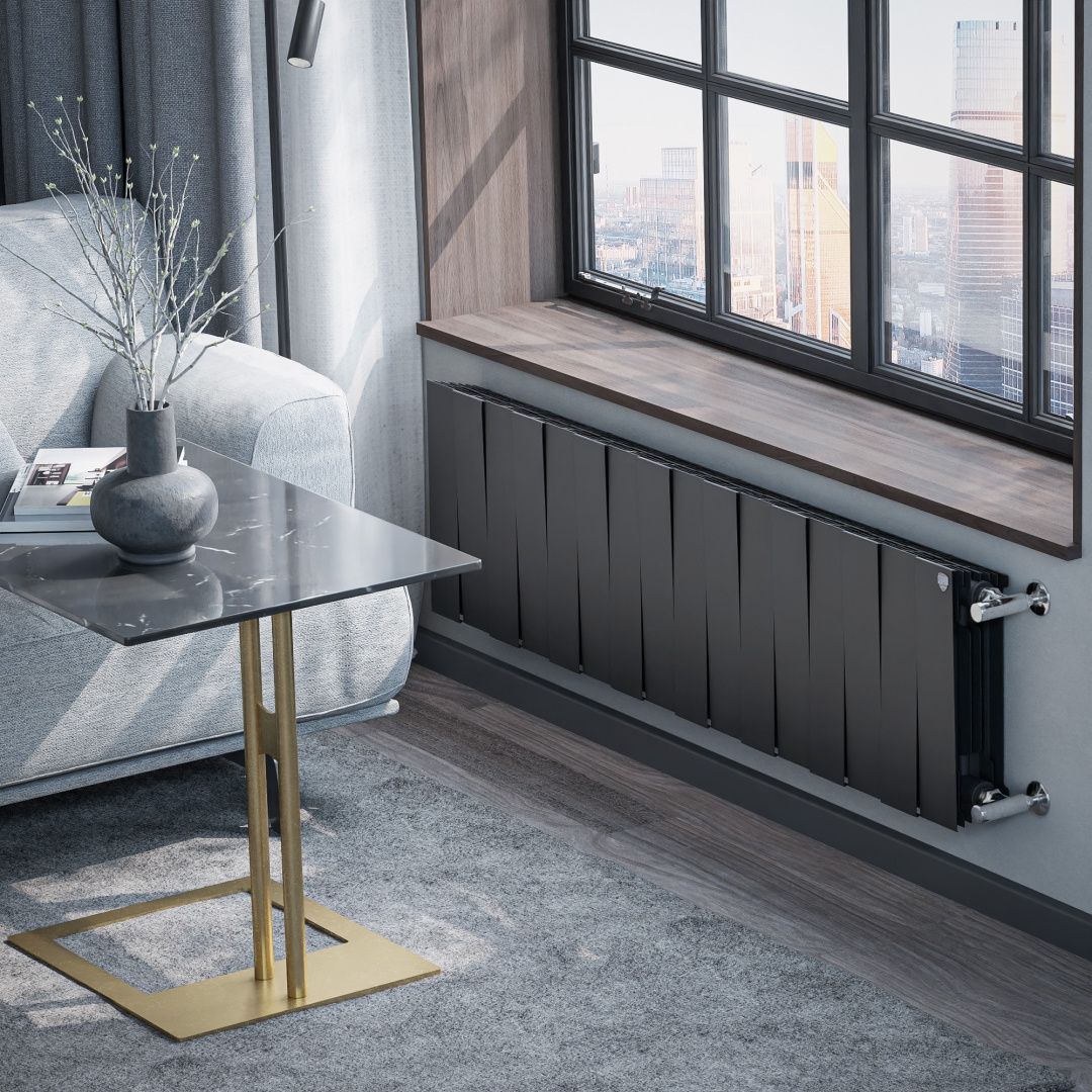 Приобрести royal thermo радиатор биметаллический pianoforte 300 /noir sable ( черный графит ) - 16 секц.