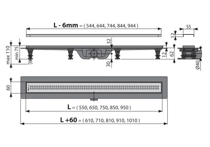 Приобрести сливной трап alcaplast apz9-650m simple