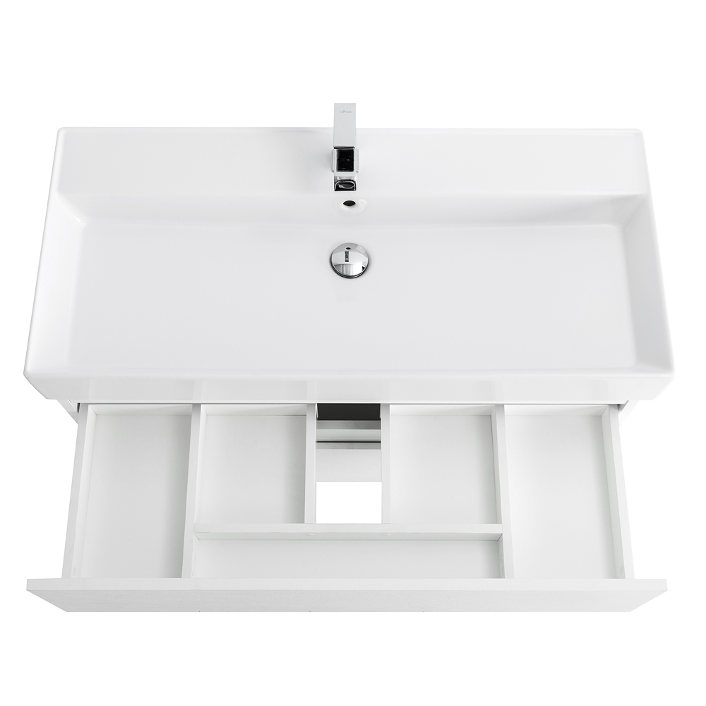 Приобрести cezares тумба подвесная с раковиной molveno 46 100 см bianco ghiaccio, белая molveno 46-100-2c-so-bg