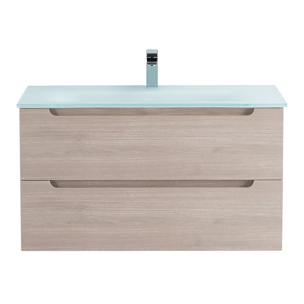 Приобрести belbagno тумба с раковиной etna 100 см, подвесная rovere grigio, стеклянная раковина