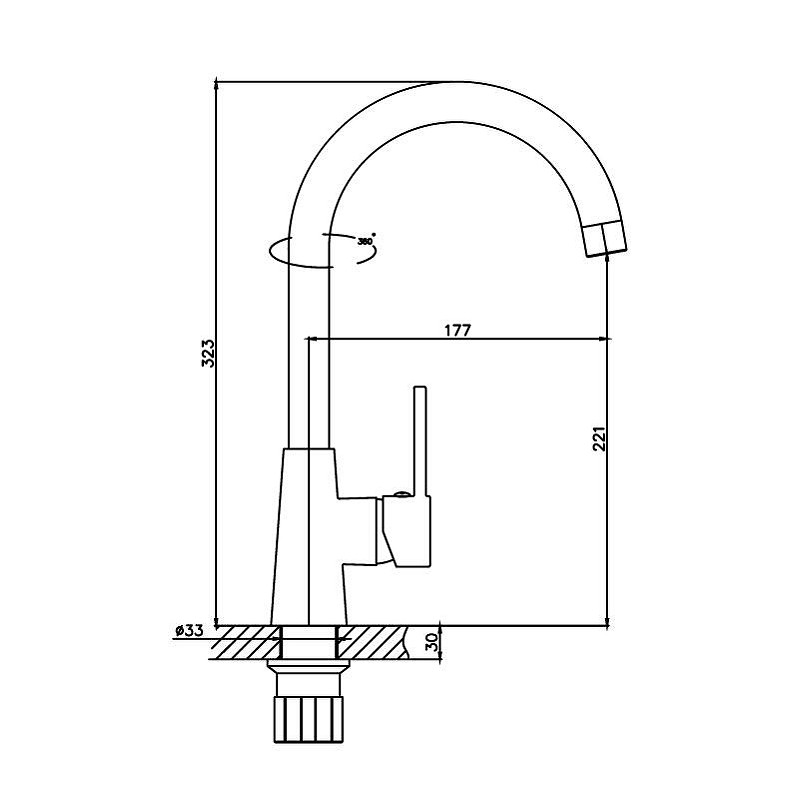 Приобрести haiba смеситель для кухни 323 мм, хром hb-70074