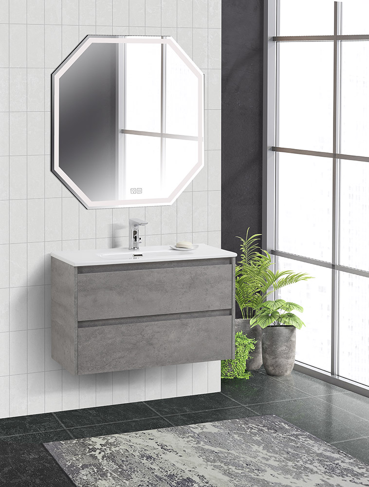 Приобрести belbagno тумба с раковиной kraft 39 80 см, подвесная cemento grigio, белая раковина