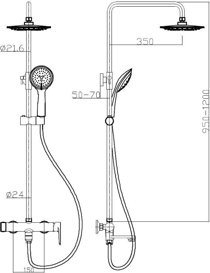 Приобрести aquanet душевая стойка logic 120 см, белый\хром af320-72-r-c