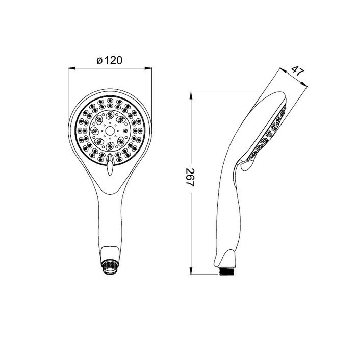 Приобрести iddis душевая лейка 5f 267мм, пятирежимная, хром a10161