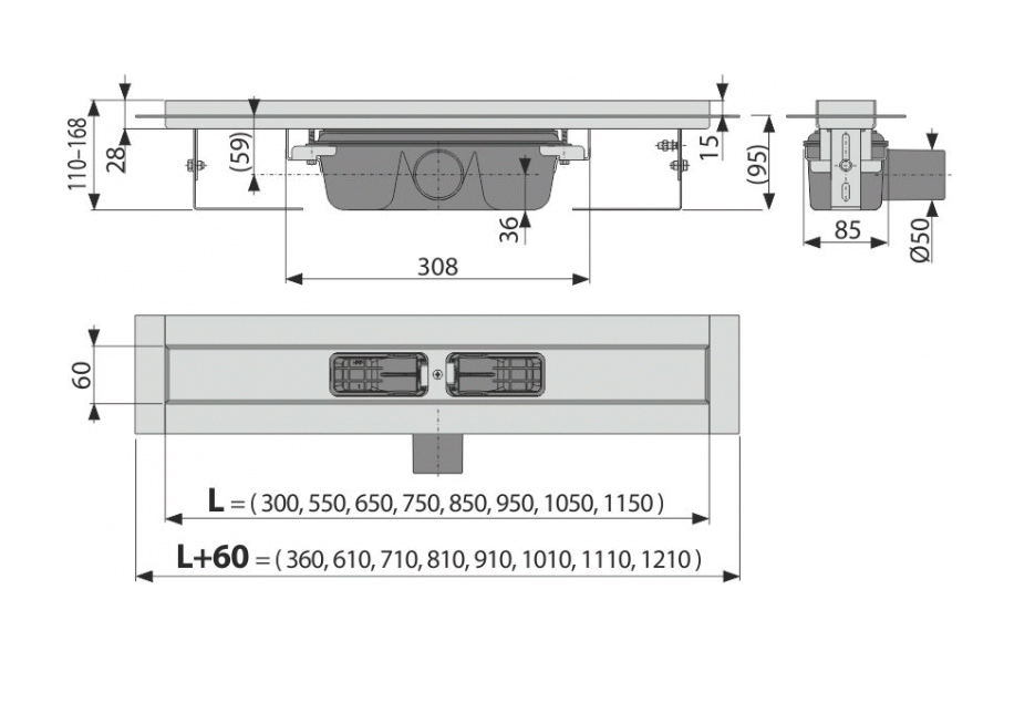 Приобрести сливной трап alcaplast apz6-1150 professional 