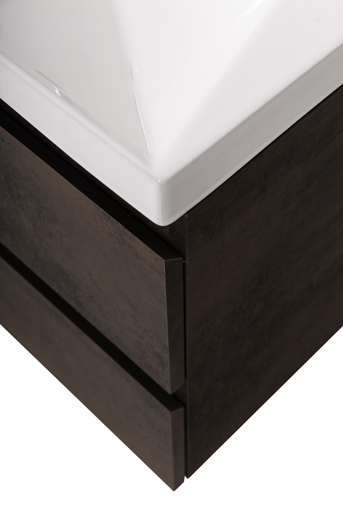 Приобрести cezares тумба подвесная с раковиной molveno 80 см ossido, темно коричневая molveno-80-2c-so-oss