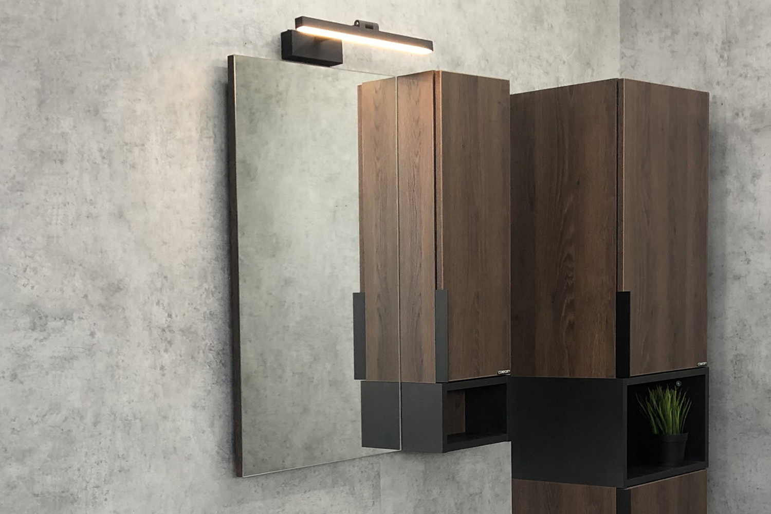 Приобрести сomforty зеркало-шкаф "франкфурт-75" дуб шоколадно-коричневый