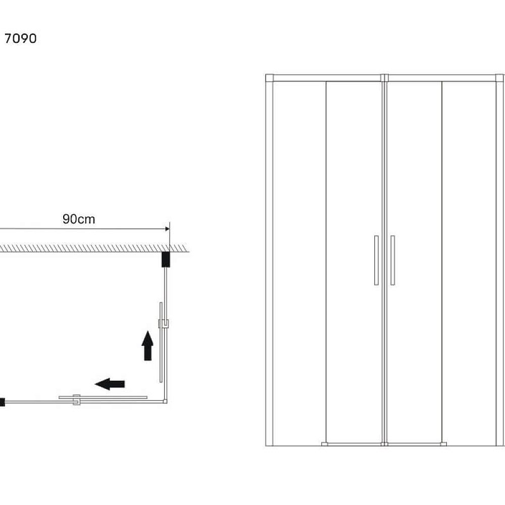 Приобрести grossman душевое ограждение fly 90х70 см, хром прозрачное gr-7090fl