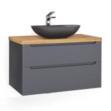 Jorno Тумба подвесная Wood 100 см со столешницей светлое дерево, антрацит