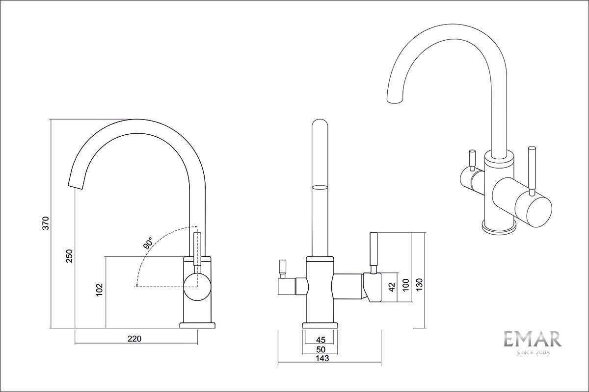 Приобрести emar смеситель для кухни, медь ecb - 3007 pvd coppery