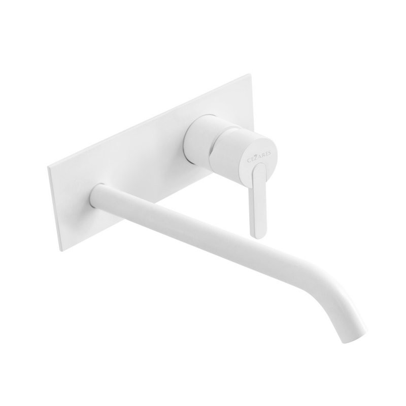 Приобрести cezares смеситель для раковины leaf, скрытый монтаж, белый матовый leaf-bli1-bio