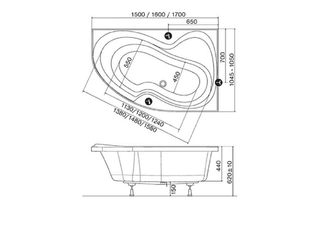 Приобрести акриловая ванна ravak rosa ii 150х105 см cj21000000 r