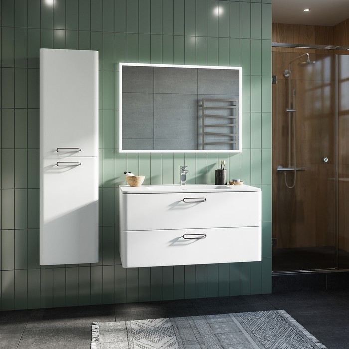 Приобрести iddis тумба подвесная brick с раковиной 100 см. белая bri10w1i95