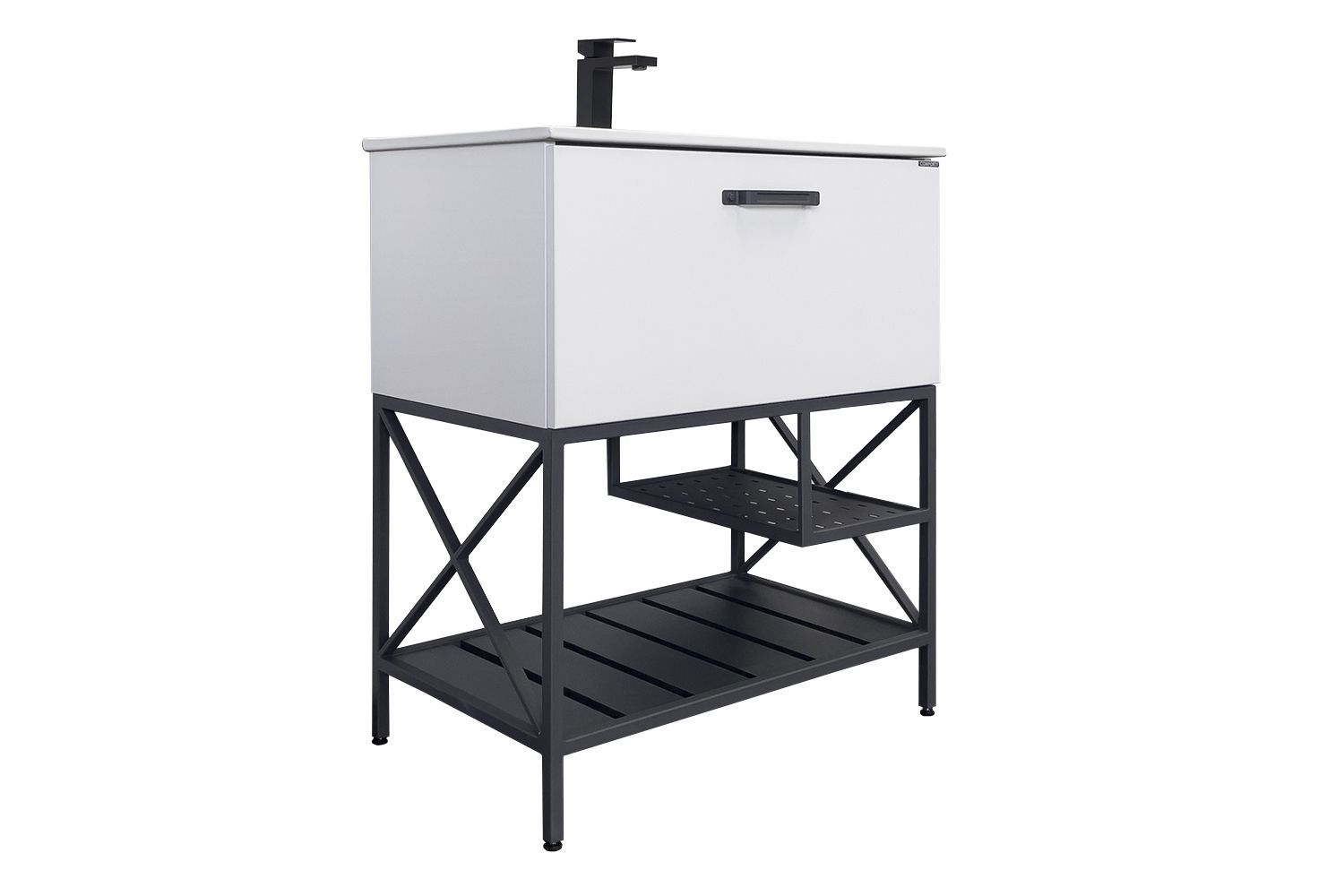 Приобрести сomforty тумба со столешницей и раковиной "бредфорд-75" белый/графит