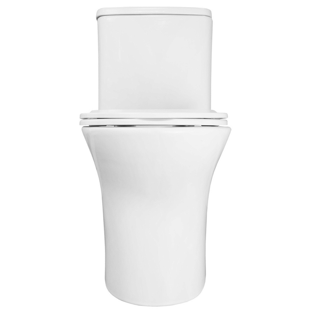 Приобрести azario унитаз - моноблок sente 375х665x785 напольный, безободковый, горизонтальный слив, сиденье дюропласт микролифт az-8614